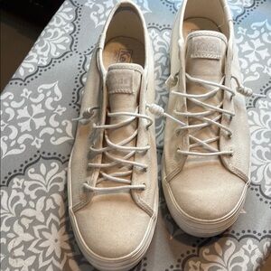 Keds Cream Sneakers Canvas Low-Top Casual